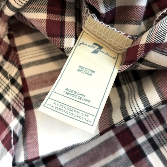 7 For All Mankind Floral Plaid Long Sleeve Shirt (Big Girls) - Picture 10 of 13